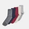 Anna Field 5 Pack - Calze - Grey/Dark Red/Blue