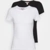 Anna Field 2 PackT-Shirt BasicWhite/Black Donna T-shirt E Top AN621D0UR-A11