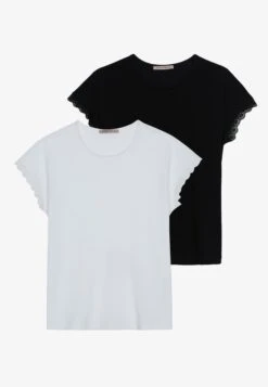 Anna Field 2 Pack T-Shirt BasicBlack/White Donna T-shirt E Top AN621D18Z-Q11 -Moda Sconto 45cf38d34b6a48afb724abd9040c43ef