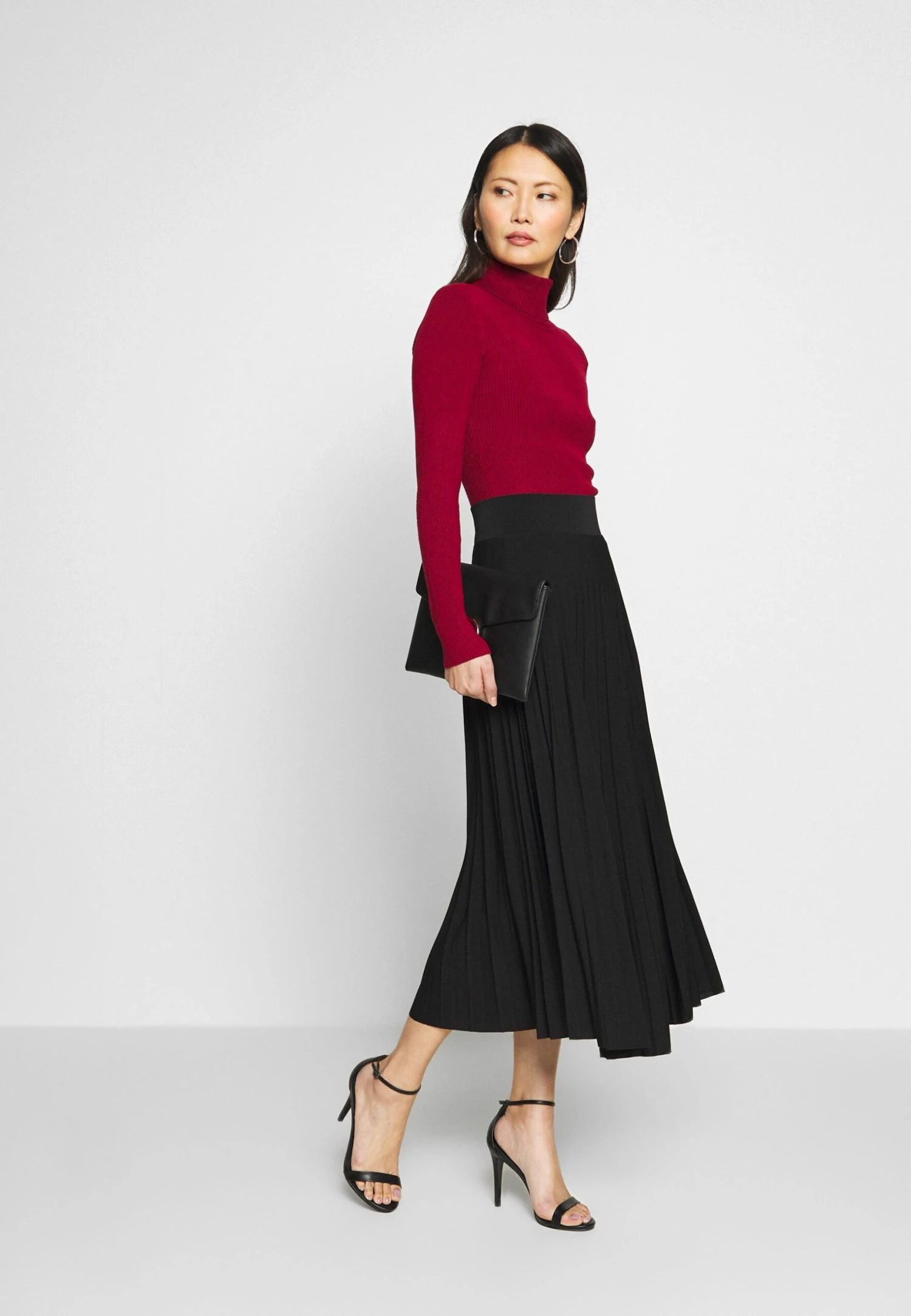 Anna Field Plisse A-Line Midi Skirt - Gonna A Campana - Black 2 Anna Field Plisse A-Line Midi Skirt - Gonna A Campana - Black - immagine 2