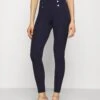 Anna Field Punto Leggings With Button DetailLeggingsDark Blue Donna Pantaloni AN621A04X-K11